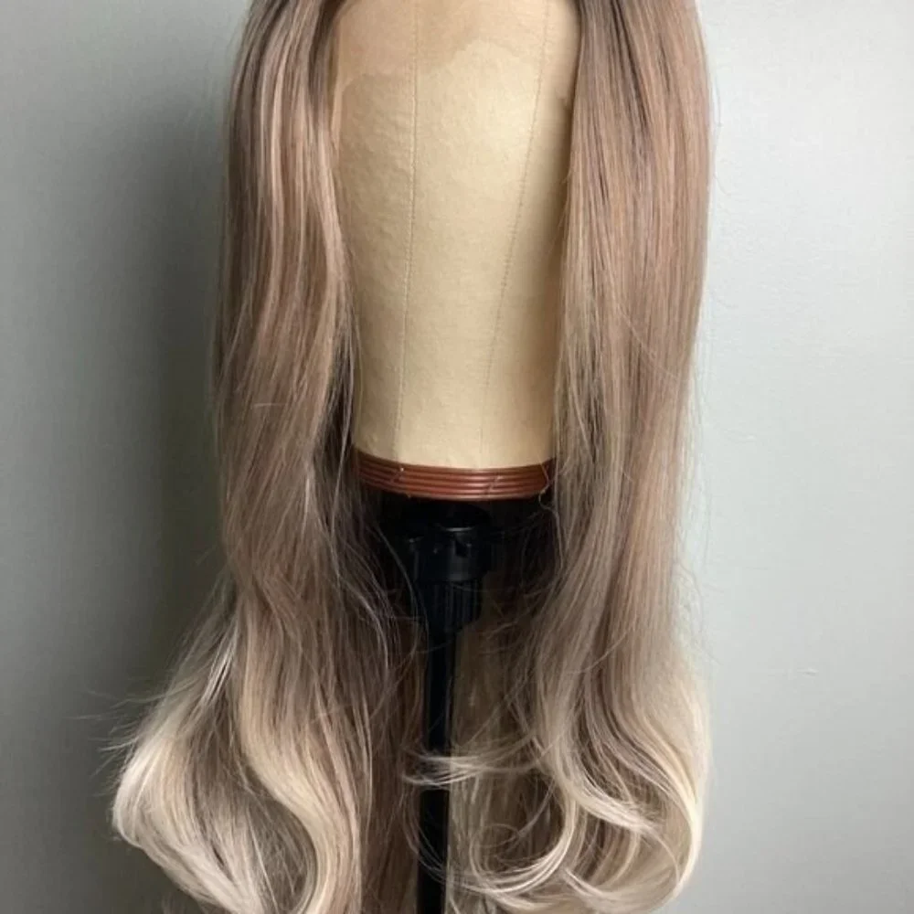 Ash Brown Wigs,Ombre Blonde Wig